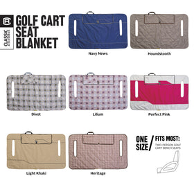 Classic Accessories Fairway seat blanket showcases wipe clean fabric for fast cleanup