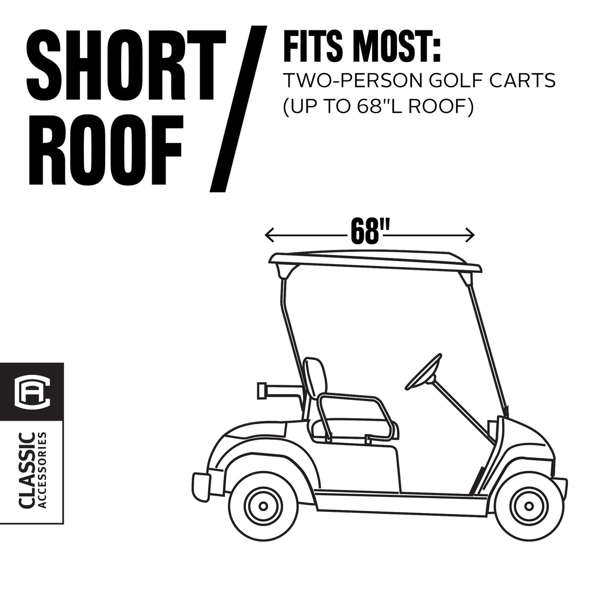 Fairway Short Roof Enclosure doors open for quick on-course entry.