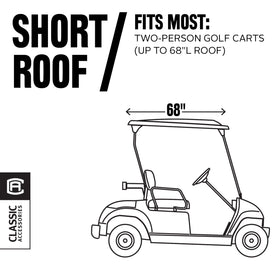 Fairway Short Roof Enclosure doors open for quick on-course entry.