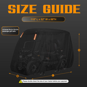 ClawsCover golf cart cover extended roof fit provides full coverage for spacious carts.
