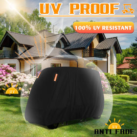 ClawsCover golf cart cover reflective strips improve night visibility.
