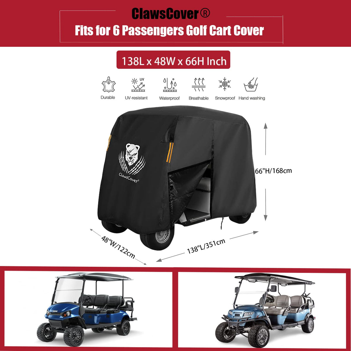 ClawsCover UV coating helps resist fading in sun.