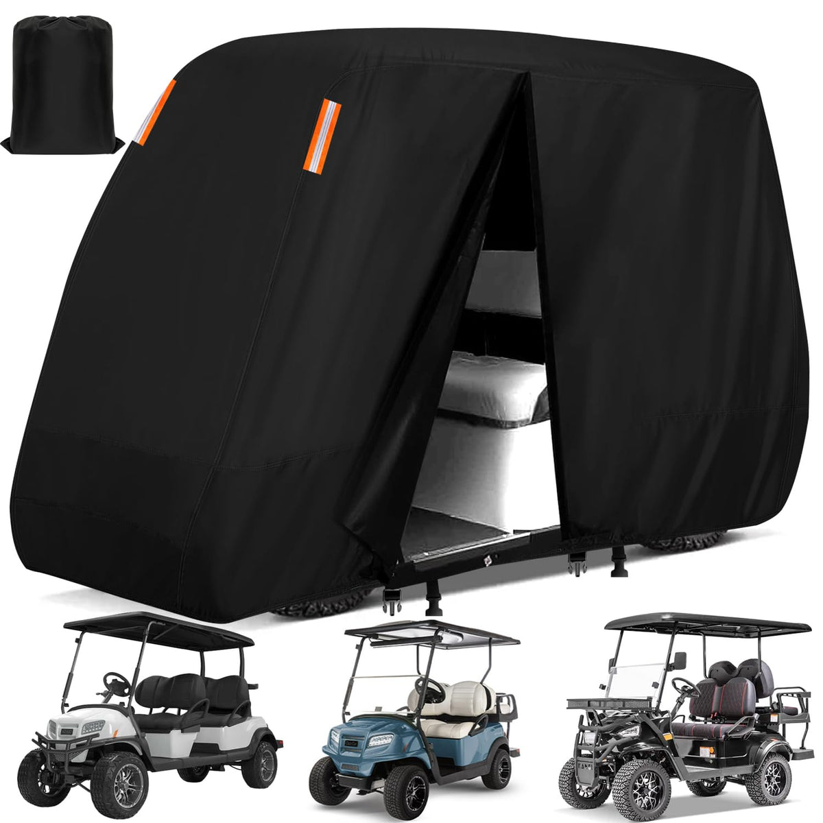 ClawsCover golf cart cover waterproof design protects during rain and storage.