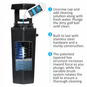 Clean Flight ball washer on-bag clip-on for quick cleanup between holes