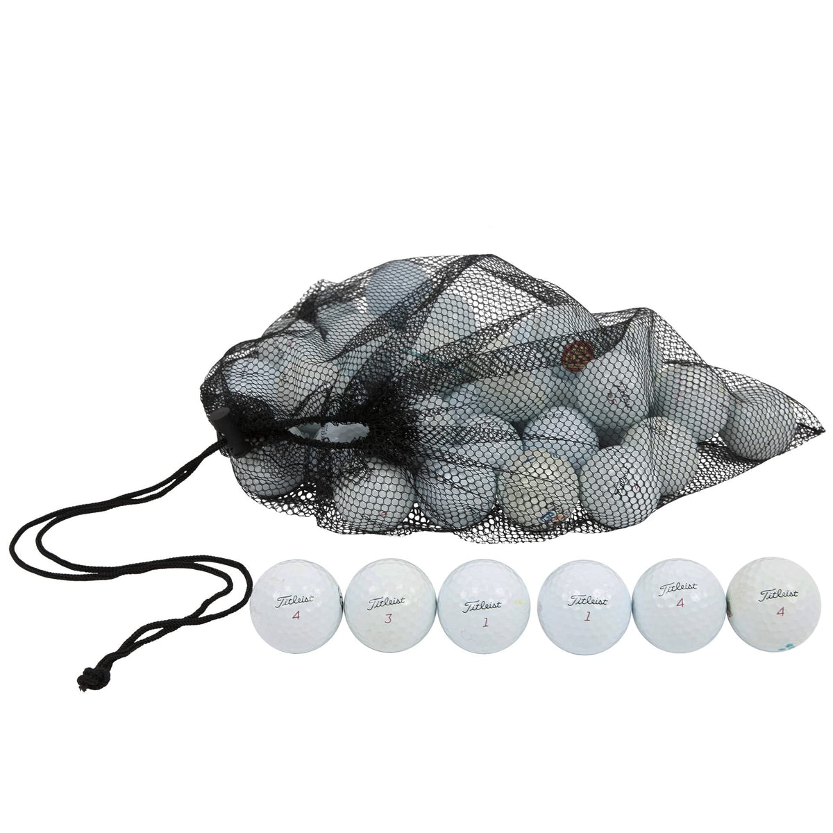 Clean Green Golf Balls 24-pack with reusable mesh bag for budget-friendly play.