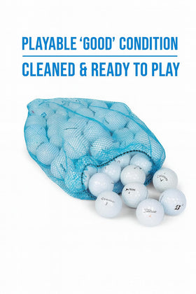 Clean Green Golf Balls brand mix display shows diverse brands for affordable play testing.