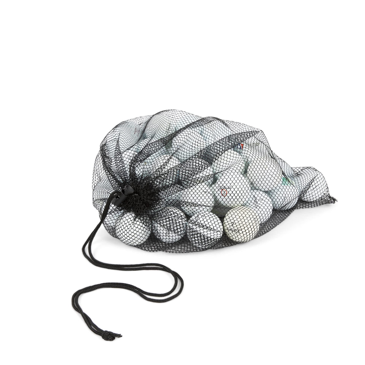 Close-up view of Clean Green Golf Balls showing logos and blemishes.