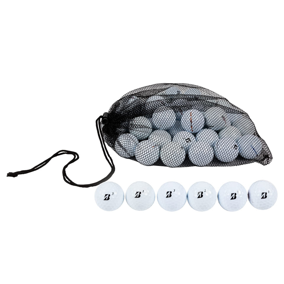 Clean Green Golf Balls E6 mix ready for practice with a reusable mesh bag