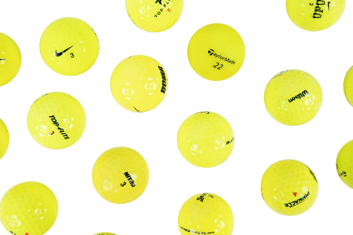 Clean Green Golf Balls markings and logos show wear from use but remain functional.