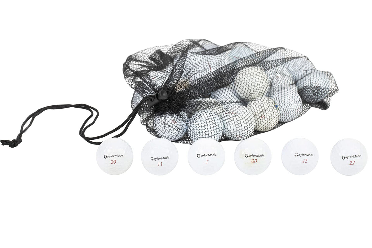 Clean Green Golf Balls mesh bag ready for convenient on-course transport.