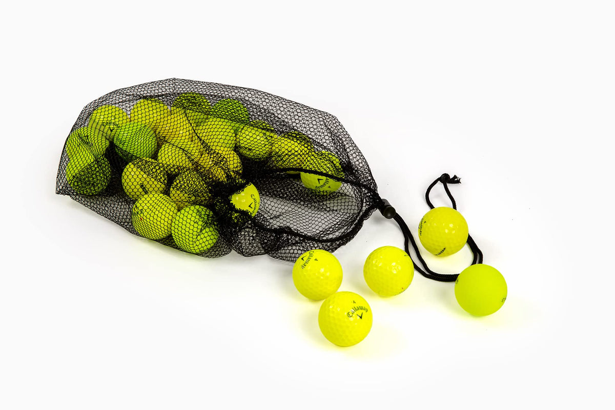 Clean Green Golf Balls yellow close-up for bright on-course visibility