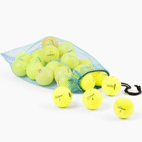 Clean Green Golf Balls yellow discoloration close-up highlights affordable sustainability.