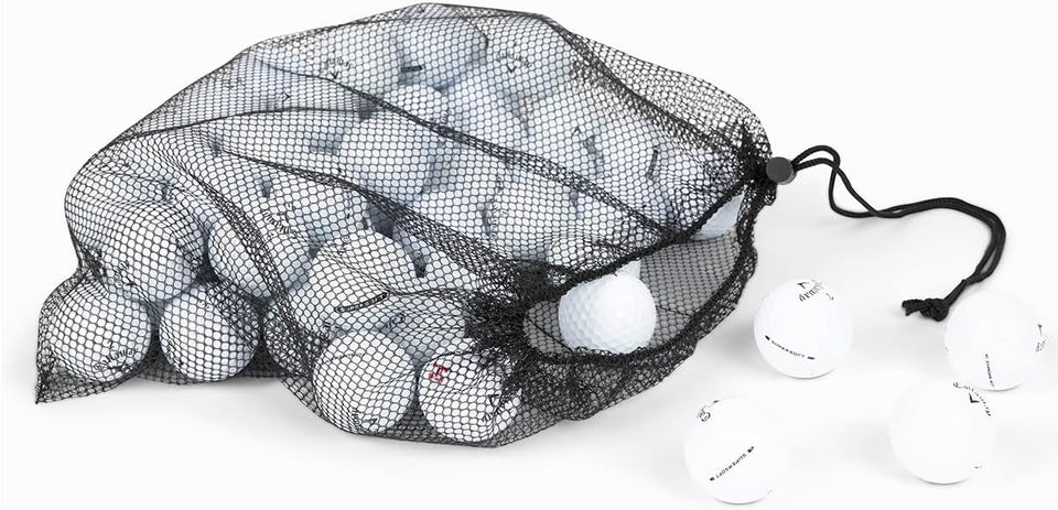 Clean Green Golf Balls front view shows mixed-generation balls for value and practice