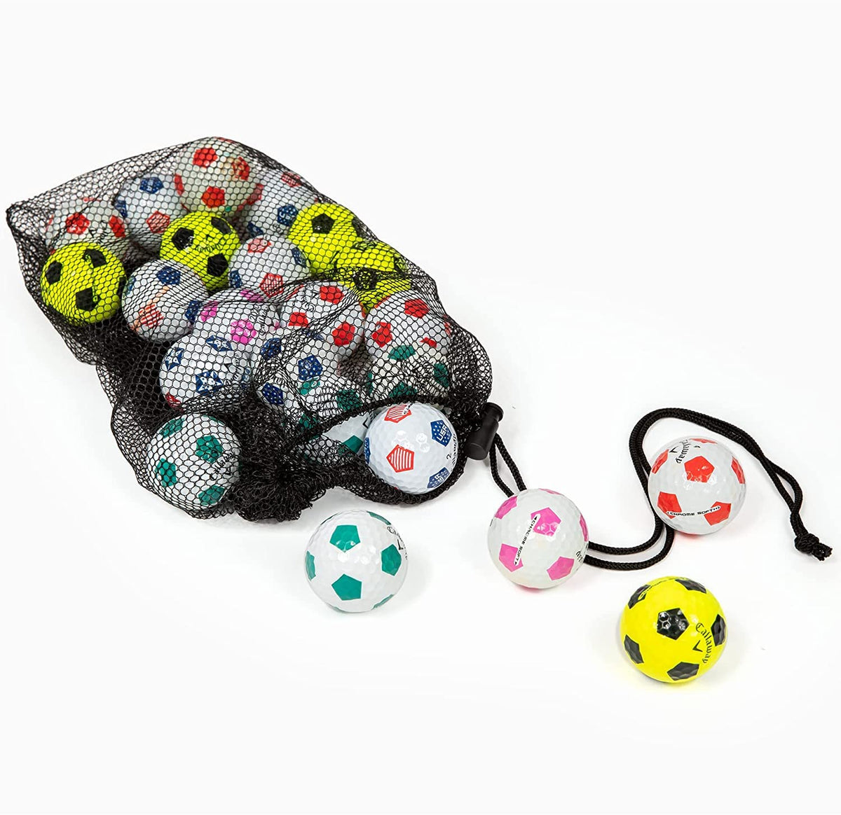 Clean Green Golf Balls 12-pack in good condition, ideal for practice