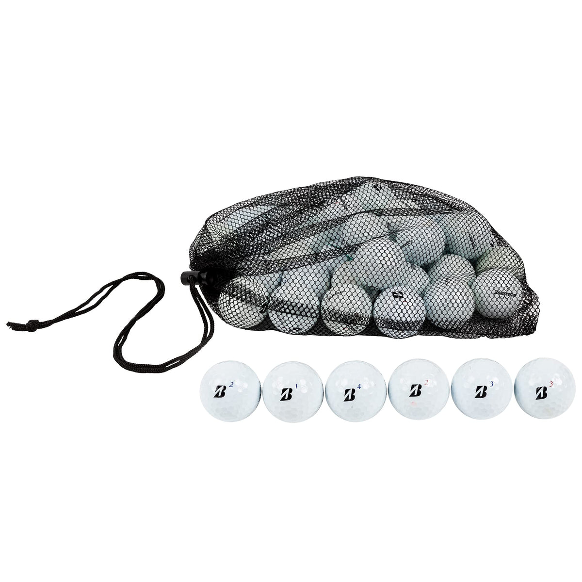 Clean Green Golf Balls collection in bag for convenient practice and reuse