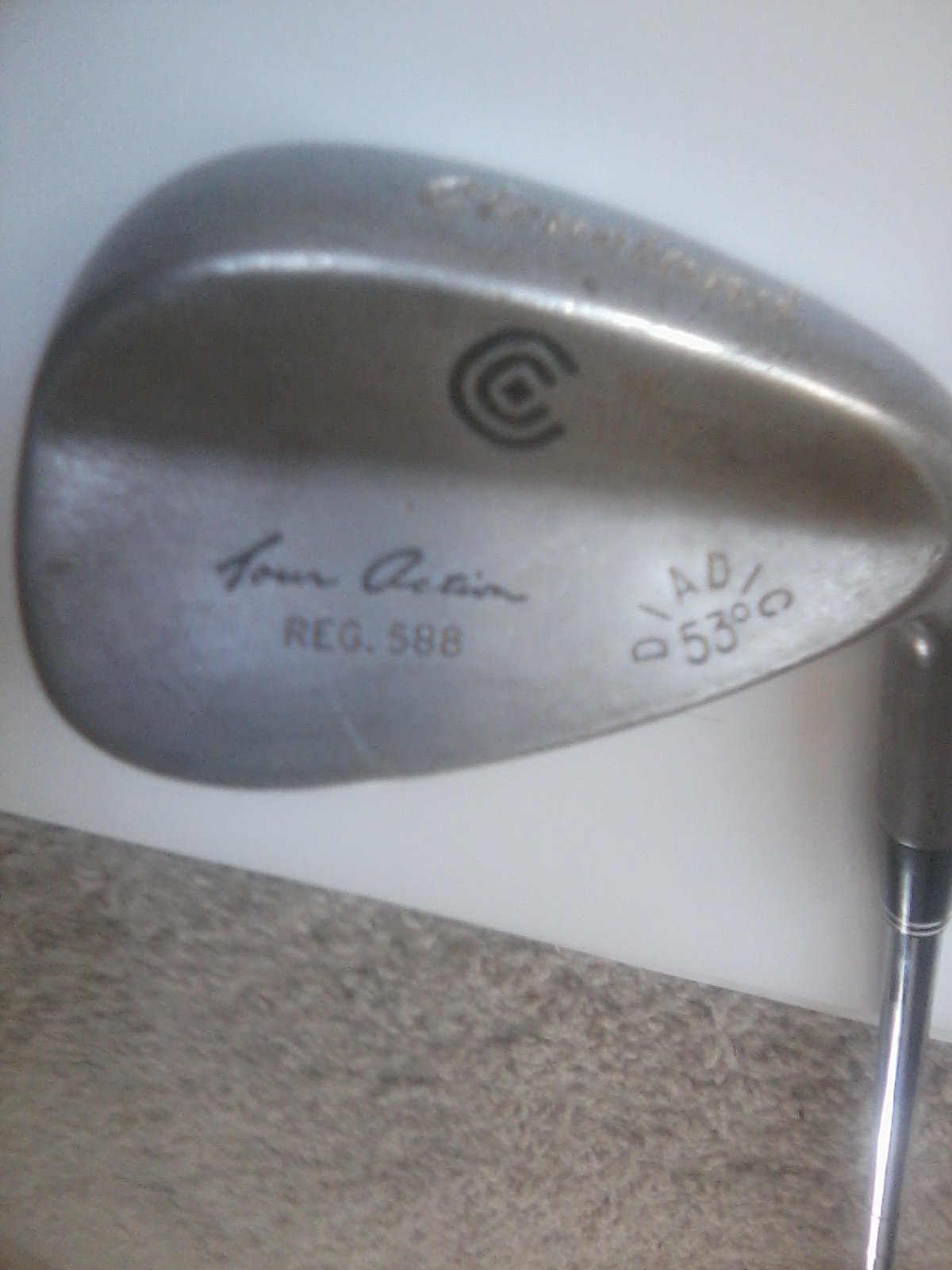 Cleveland Golf 588 Chrome Wedge with high toe and large face for quick-stopping shots.