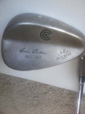 Cleveland Golf 588 Chrome Wedge with high toe and large face for quick-stopping shots.