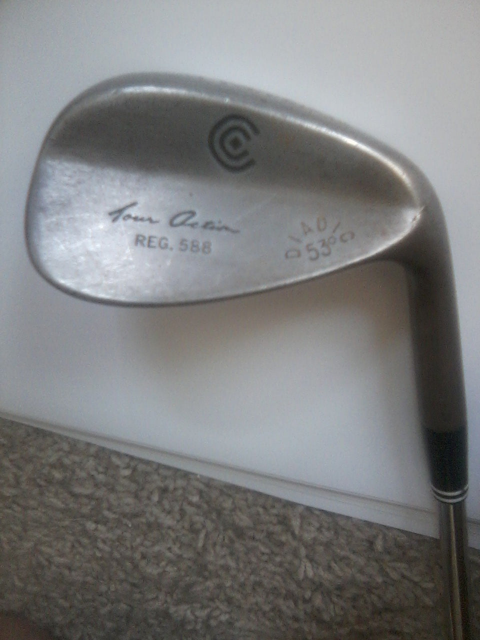 Cleveland Golf 588 Chrome Wedge, left-handed 53° loft, delivers precise feel around greens.