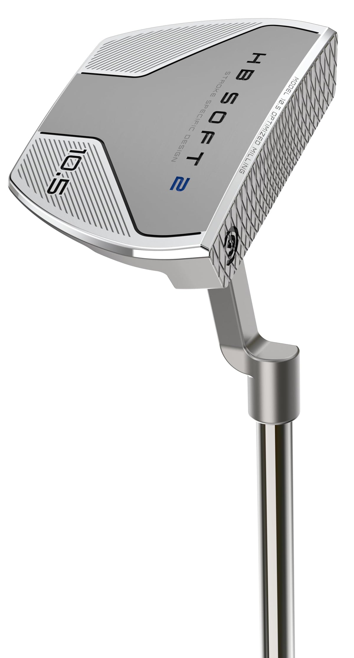 HB Soft 2 35-inch plumber's neck putter shown in straight-stroke setup for stability.
