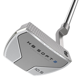Cleveland Golf HB Soft 2 putter face close-up showing speed grooves for consistent ball speed.