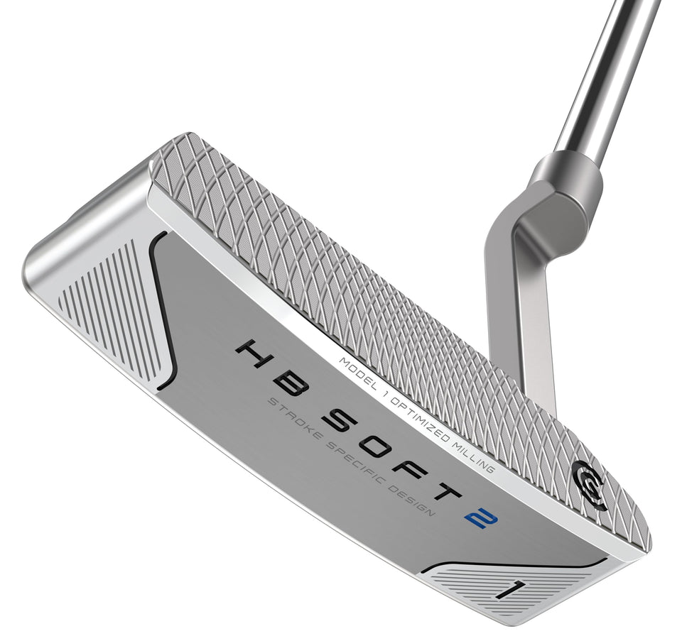 Cleveland Golf HB Soft 2 putter face with groove pattern for consistent distance.