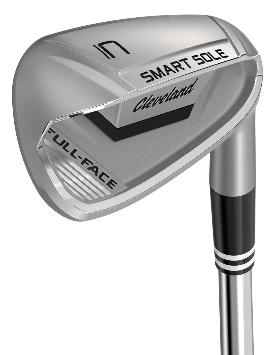 Cleveland Golf Smart Sole Full-Face Wedge 50-degree left-handed satin finish boosts forgiveness.