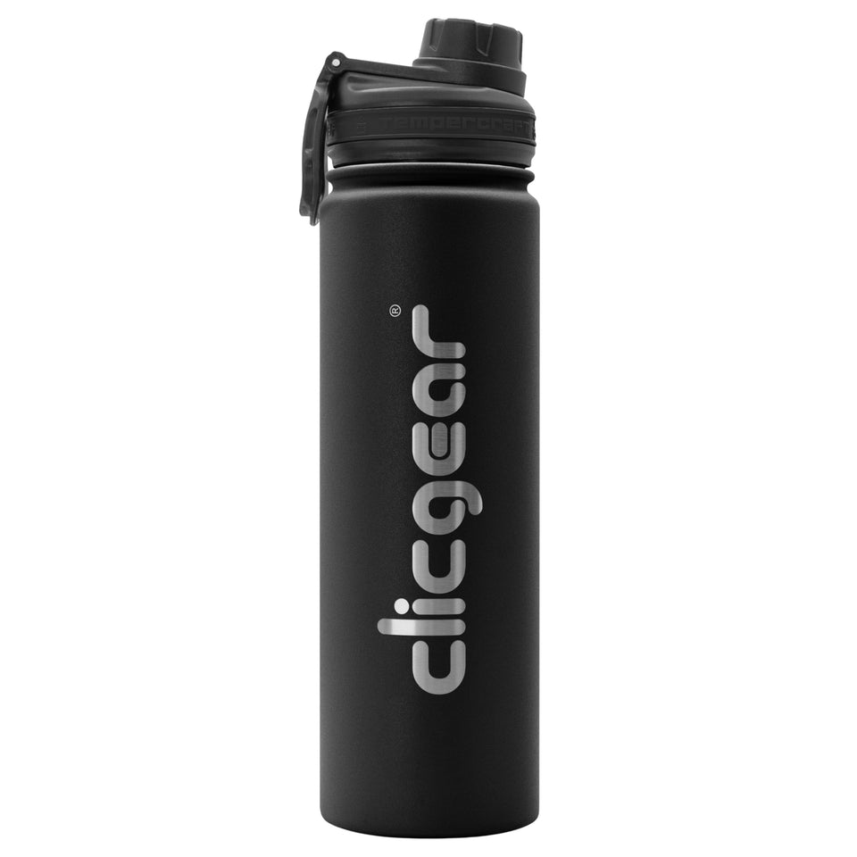 Clicgear insulated bottle in cart cup holder keeps drinks cold during a round