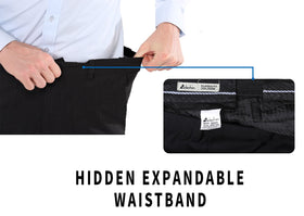 clothin men's expandable waist flat front golf pants side pocket detail
