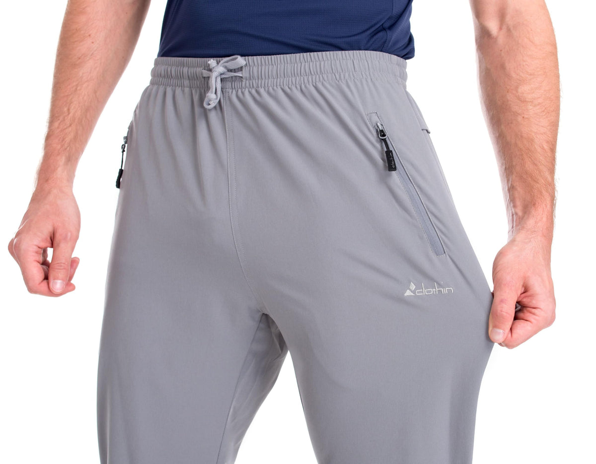Clothin men's workout pants fabric texture shows quick-dry performance