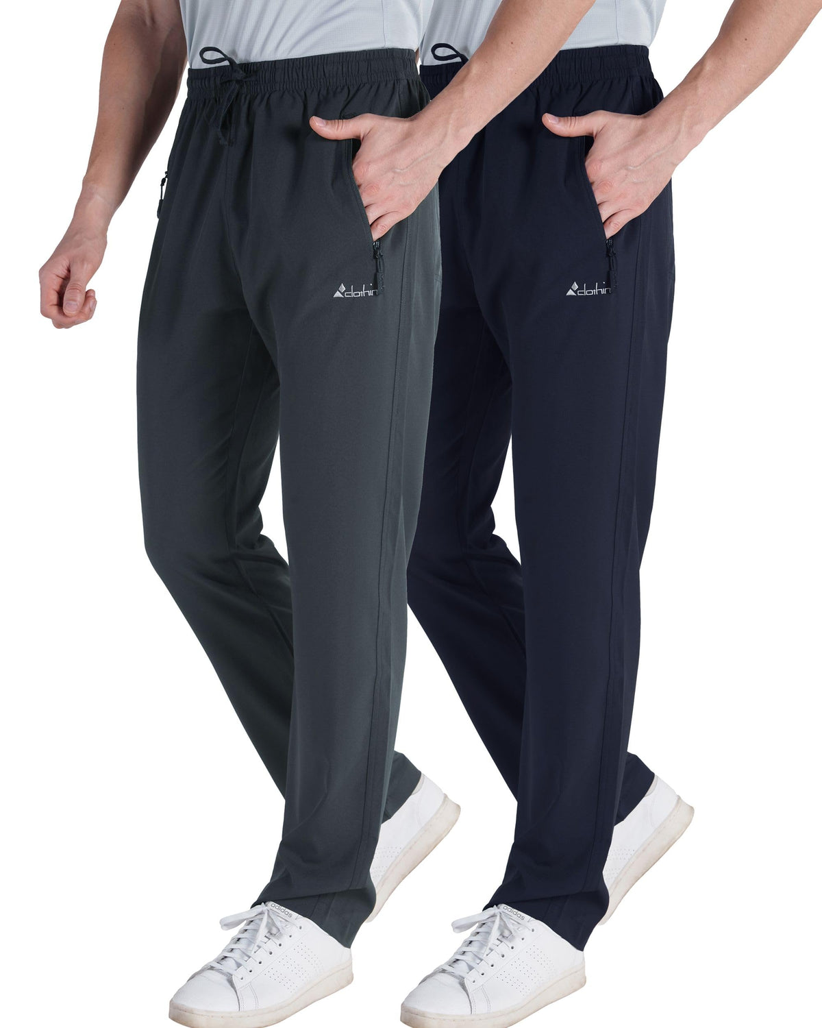 clothin men's workout pants front view with flexible fit and elastic waist