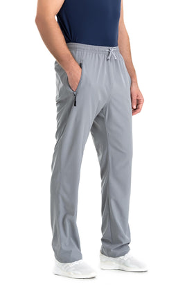 clothin straight-leg pants on model ideal for jogging and travel