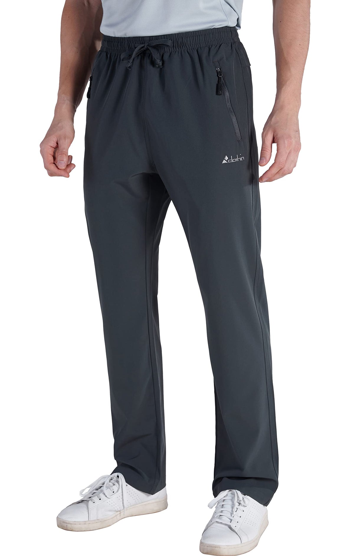 clothin men's workout pants – zippered front pockets for secure storage.
