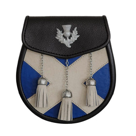 Cloud Kilt sporran leather close-up shows premium leather quality for Highland attire