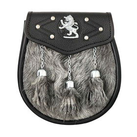 Cloud Kilt unique design sporran with leather chain belt for secure storage on kilts