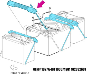 Club Car DS 12V installation image with CartClan hold down installed