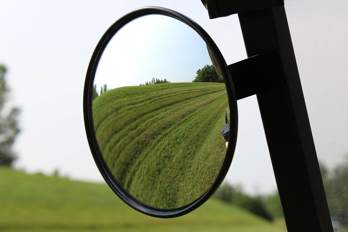 Club Car 6in mirrors with bracket enable sturdy mounting on golf carts.