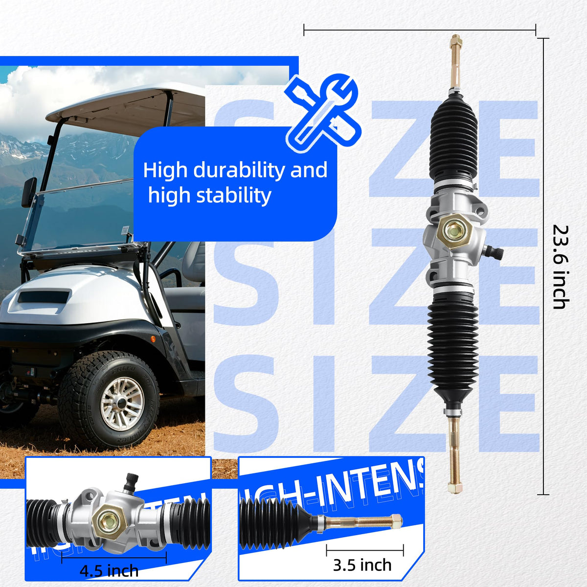 Club Car Onward steering rack by Mixopoly, easy to install and reliable