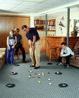 Club Champ Putter Pool with billiard-style golf balls and six cups.