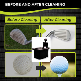 Club Clean universal bracket on golf cart enables quick, secure mounting