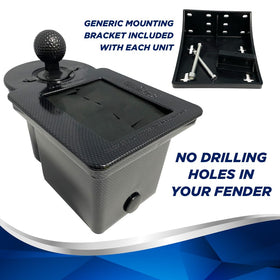 Universal mount on Club Clean demonstrates cart compatibility across brands.