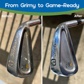 Club Doctor Golf Club Cleaner Spray removes surface grime from irons and woods.
