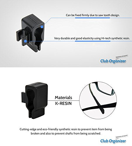 Club Organizer detaches easily for fast bag reorganization.