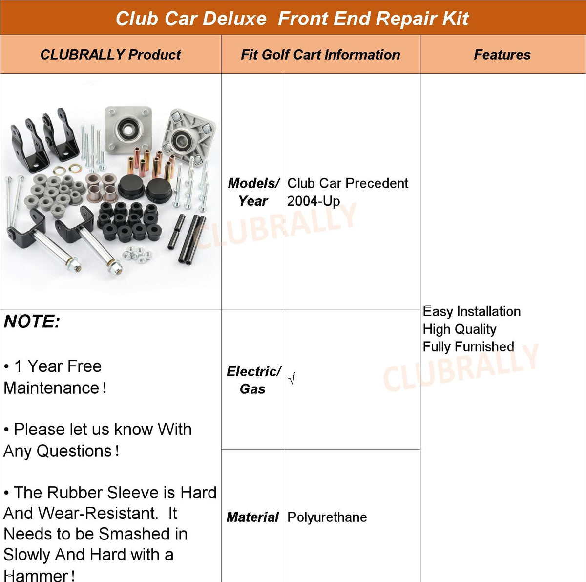 2004+ Club Car Precedent parts kit ready for maintenance.