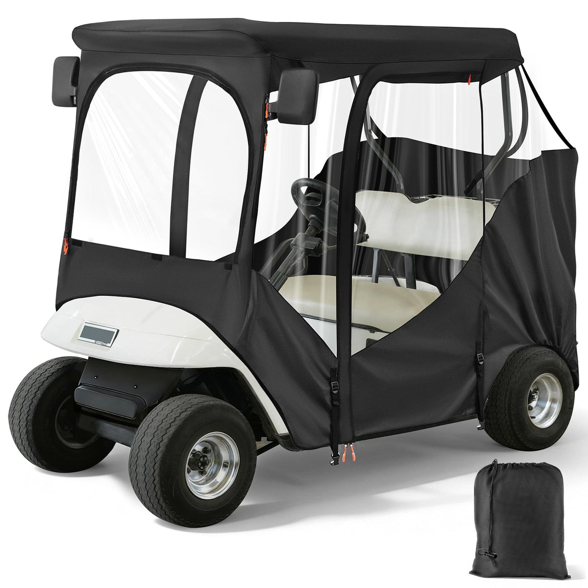 CLUBRALLY 2P enclosure fits EZGO RXV TXT with 59-inch roof for all-season protection