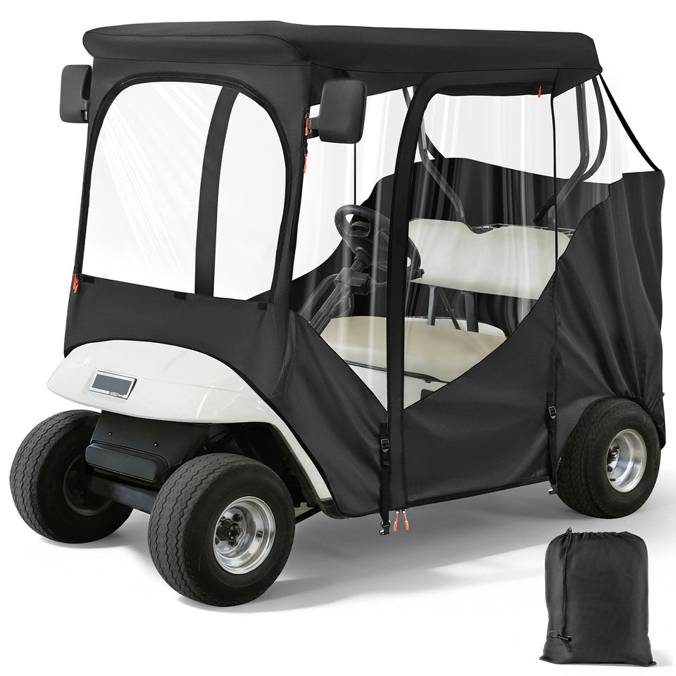 CLUBRALLY 2P enclosure fits EZGO RXV TXT with 59-inch roof for all-season protection
