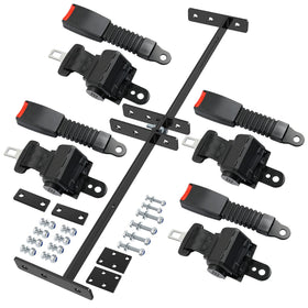 CLUBRALLY 42-inch retractable belts bracket kit front view for universal cart fit