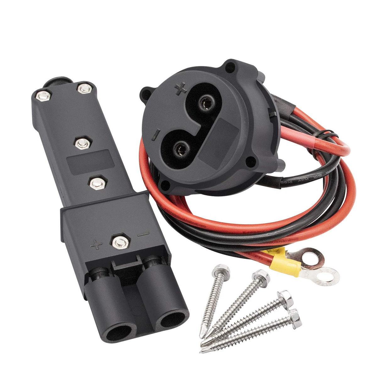 ClubRally 48V MAC DC charger plug shown for Yamaha G19/G22 carts, reliable charging.