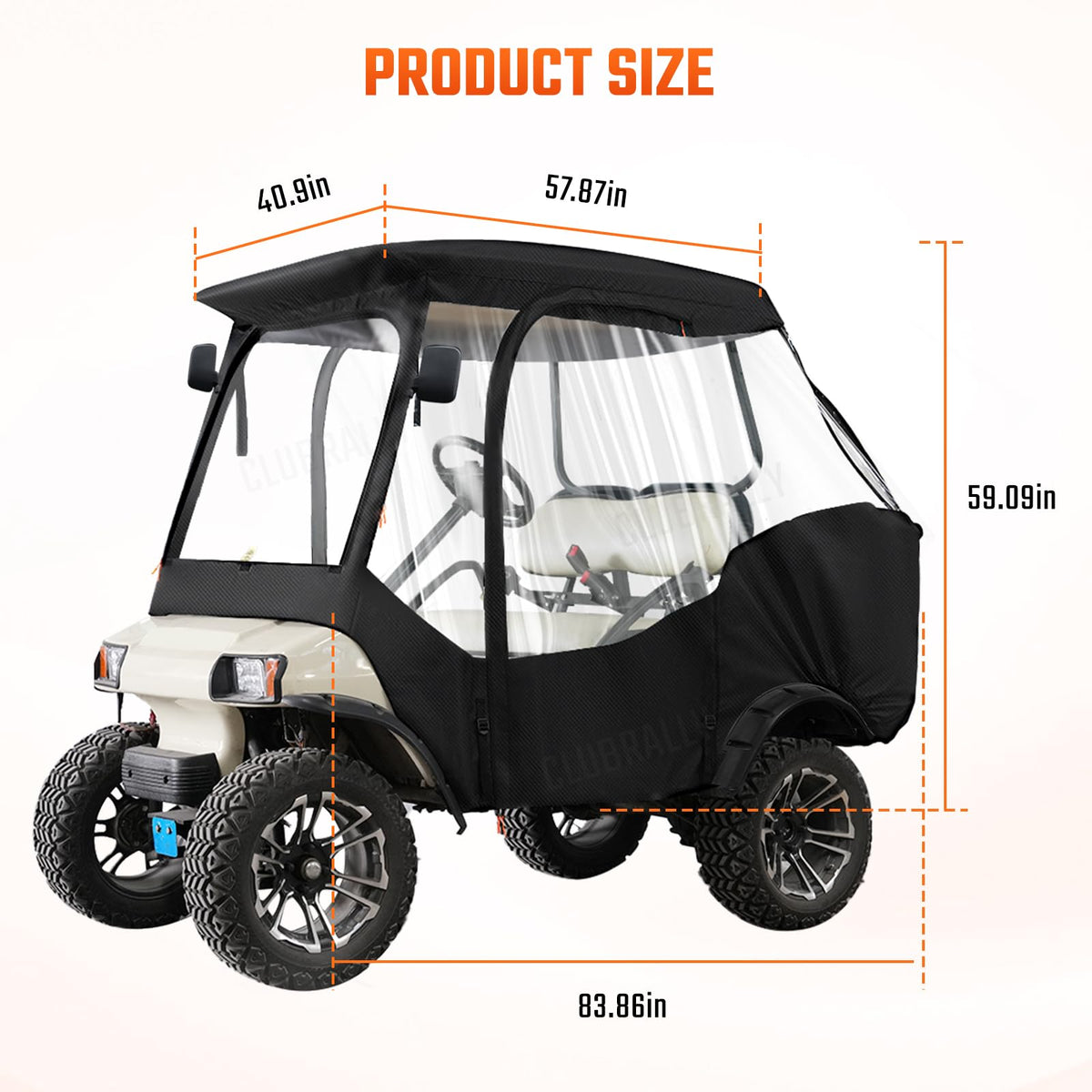 CLUBRALLY premium 600D waterproof fabric protects against rain snow and sun