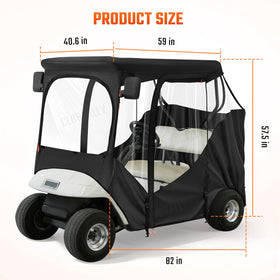 CLUBRALLY 600D waterproof fabric shields cart from rain and snow