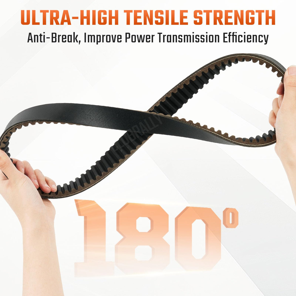 ClubRally aramid fiber belt; high tensile strength protects against wear.